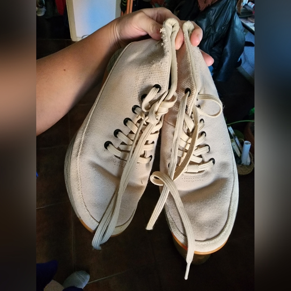 NoBull Women's mid high tops sand canvas trainers 8.5